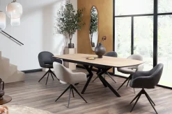 Hot XOOON Masura ovale uitschuiftafel met metalen poot 180(+60)x110cm