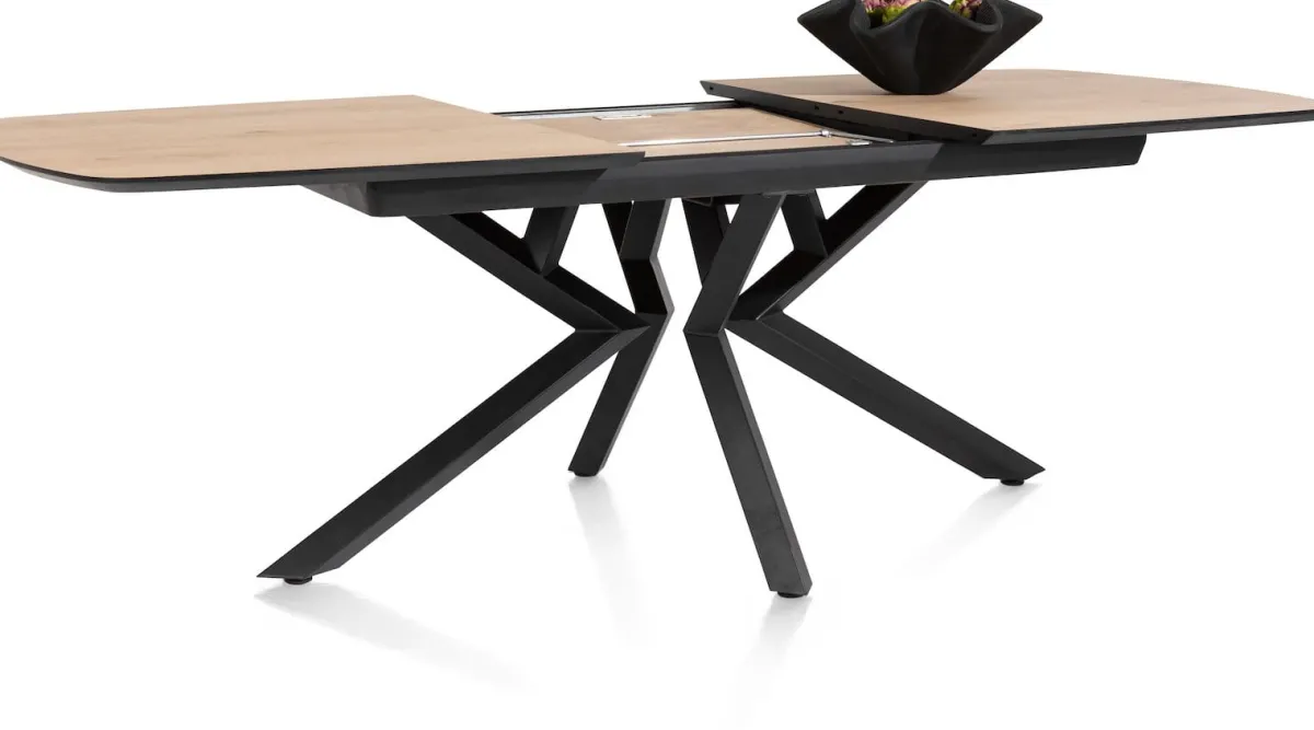 Hot XOOON Masura ovale uitschuiftafel met metalen poot 180(+60)x110cm