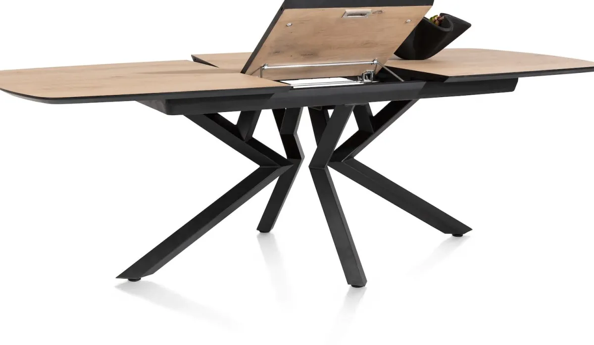 Hot XOOON Masura ovale uitschuiftafel met metalen poot 180(+60)x110cm