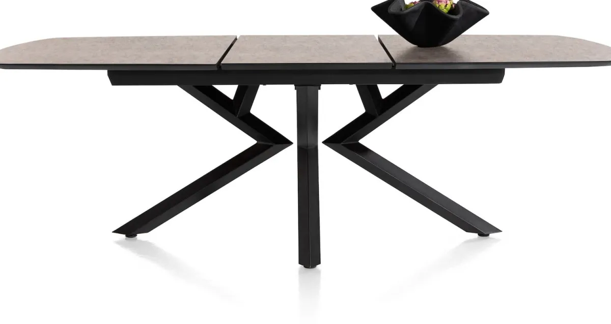 Hot XOOON Masura ovale uitschuiftafel met metalen poot 180(+60)x110cm