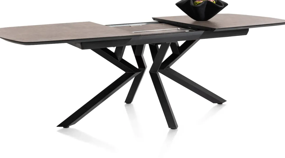 Hot XOOON Masura ovale uitschuiftafel met metalen poot 180(+60)x110cm