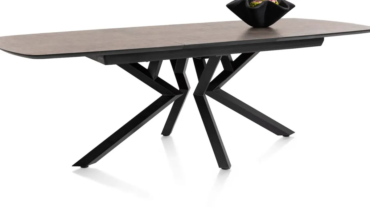 Hot XOOON Masura ovale uitschuiftafel met metalen poot 180(+60)x110cm