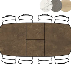 Hot XOOON Masura ovale uitschuiftafel met metalen poot 180(+60)x110cm