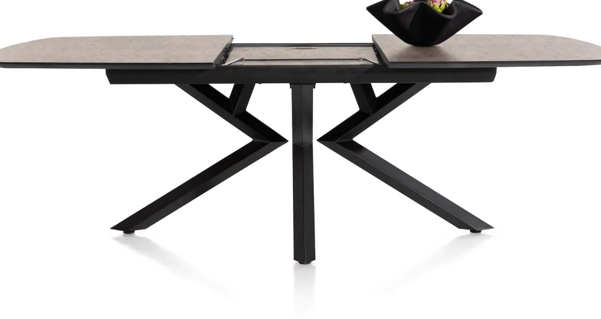Hot XOOON Masura ovale uitschuiftafel met metalen poot 180(+60)x110cm