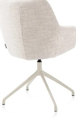 Sale XOOON Mats, armstoel aluminium frame 4-poots - draaibaar creme - stof Luton - Creme