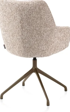 Discount XOOON Mats, armstoel aluminium frame 4-poots - draaibaar steelbrown - stof Luton - koper