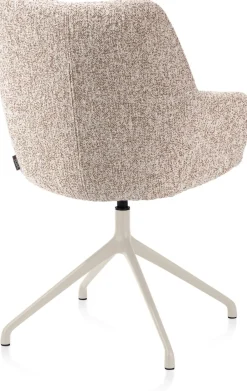 Discount XOOON Mats, armstoel aluminium frame 4-poots - draaibaar creme - stof Luton - koper