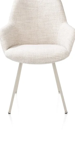 Discount XOOON Mats, armstoel 4-poots - creme - stof Luton - Creme