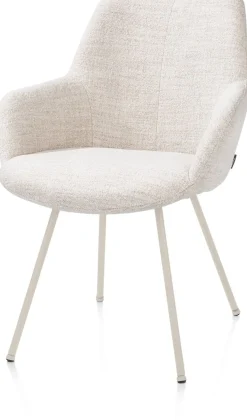 Discount XOOON Mats, armstoel 4-poots - creme - stof Luton - Creme