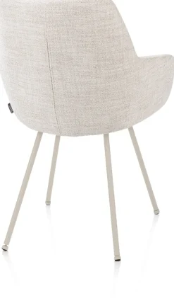 Discount XOOON Mats, armstoel 4-poots - creme - stof Luton - Creme