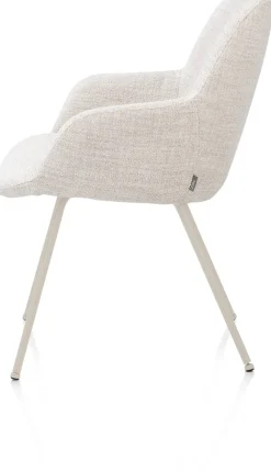 Discount XOOON Mats, armstoel 4-poots - creme - stof Luton - Creme