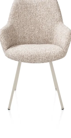 Best XOOON Mats, armstoel 4-poots - creme - stof Luton - koper