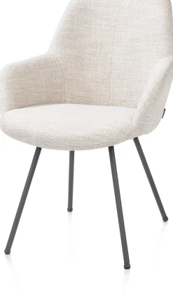 Discount XOOON Mats, armstoel 4-poots - grafiet - stof Luton - Creme