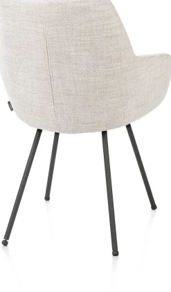 Discount XOOON Mats, armstoel 4-poots - grafiet - stof Luton - Creme