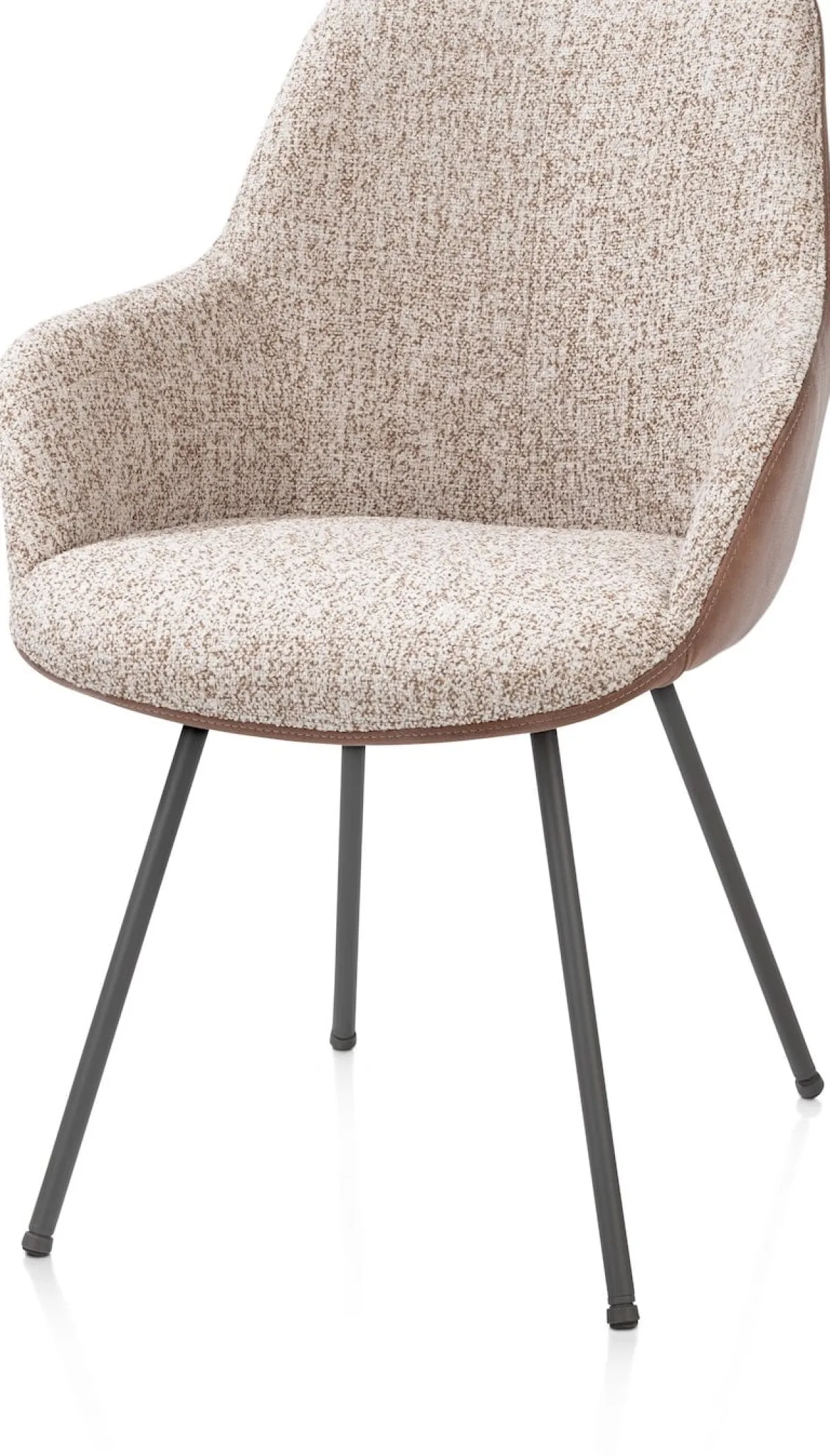 Sale XOOON Mats, armstoel 4-poots - grafiet - combi Pala cognac + Luton koper