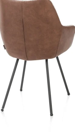 Sale XOOON Mats, armstoel 4-poots - grafiet - combi Pala cognac + Luton koper