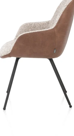 Sale XOOON Mats, armstoel 4-poots - grafiet - combi Pala cognac + Luton koper