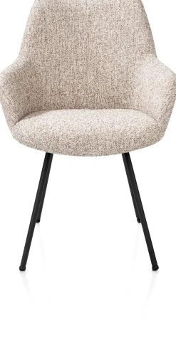 Sale XOOON Mats, armstoel 4-poots - rough off black - stof Luton - koper