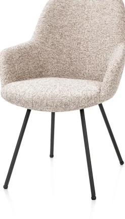 Sale XOOON Mats, armstoel 4-poots - rough off black - stof Luton - koper