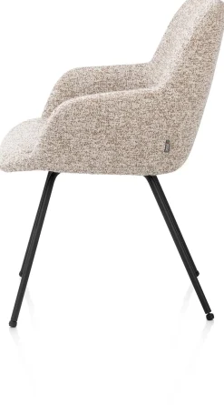 Sale XOOON Mats, armstoel 4-poots - rough off black - stof Luton - koper