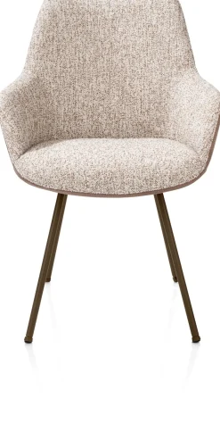 Best XOOON Mats, armstoel 4-poots - steelbrown - combi Pala cognac + Luton koper