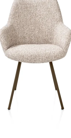 Clearance XOOON Mats, armstoel 4-poots - steelbrown - stof Luton - koper