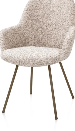 Clearance XOOON Mats, armstoel 4-poots - steelbrown - stof Luton - koper