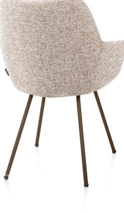 Clearance XOOON Mats, armstoel 4-poots - steelbrown - stof Luton - koper