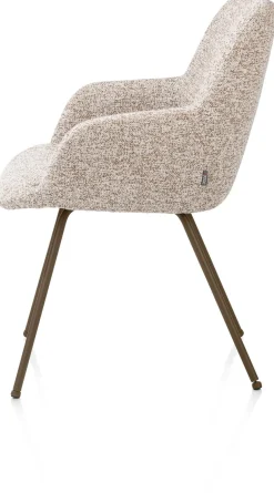 Clearance XOOON Mats, armstoel 4-poots - steelbrown - stof Luton - koper