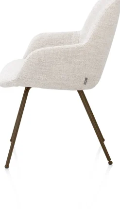 Outlet XOOON Mats, armstoel 4-poots - steelbrown - stof Luton - Creme