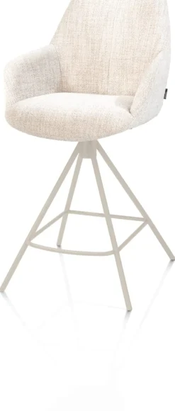 Clearance XOOON Mats, barstoel - metalen 4-pootjes - creme - Luton - Creme