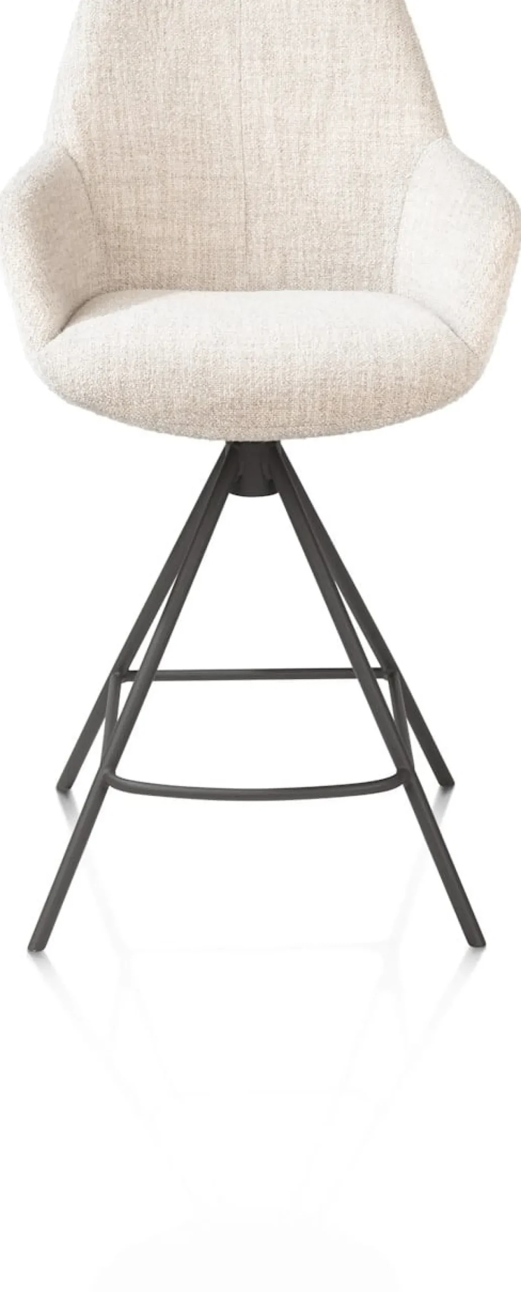 XOOON Mats, barstoel - metalen 4-pootjes - grafiet - Luton - Creme