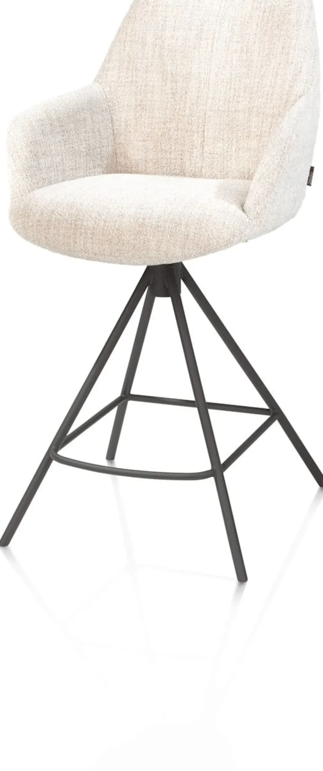 XOOON Mats, barstoel - metalen 4-pootjes - grafiet - Luton - Creme