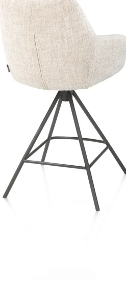 XOOON Mats, barstoel - metalen 4-pootjes - grafiet - Luton - Creme