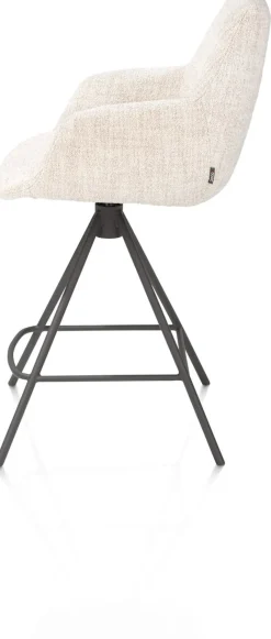 XOOON Mats, barstoel - metalen 4-pootjes - grafiet - Luton - Creme