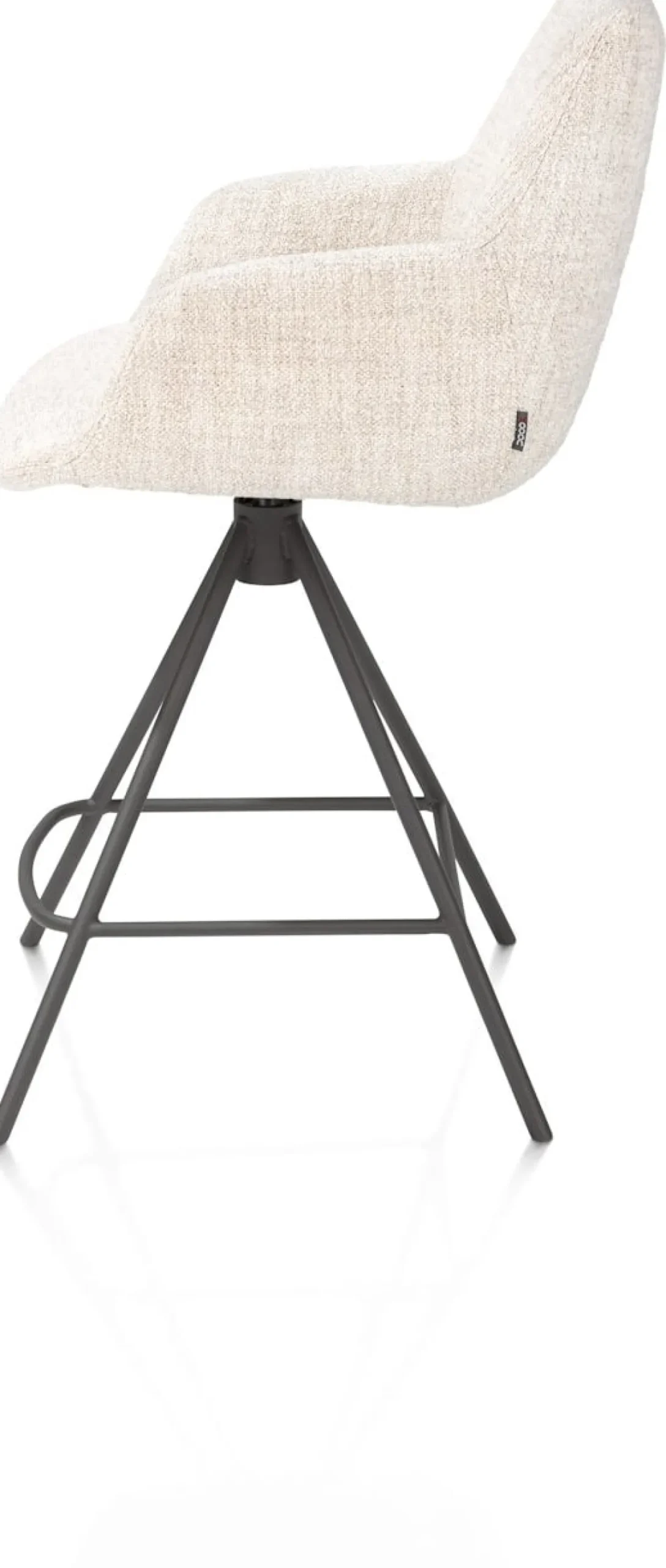 XOOON Mats, barstoel - metalen 4-pootjes - grafiet - Luton - Creme