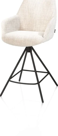Outlet XOOON Mats, barstoel - metalen 4-pootjes - rough off black - Luton - Creme