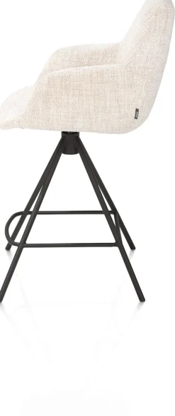 Outlet XOOON Mats, barstoel - metalen 4-pootjes - rough off black - Luton - Creme