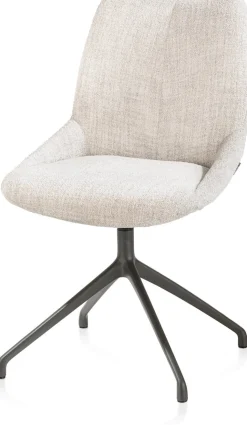 Hot XOOON Mats, eetkamerstoel - draaibaar - grafiet - Luton - Creme