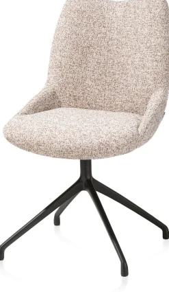 Hot XOOON Mats, eetkamerstoel - draaibaar - rough off black - Luton - koper