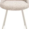 Clearance XOOON Mats, eetkamerstoel - 4-pootjes - creme - Luton - koper