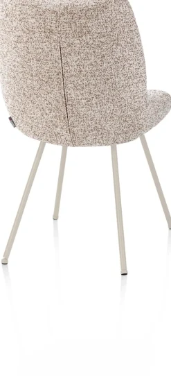 Clearance XOOON Mats, eetkamerstoel - 4-pootjes - creme - Luton - koper