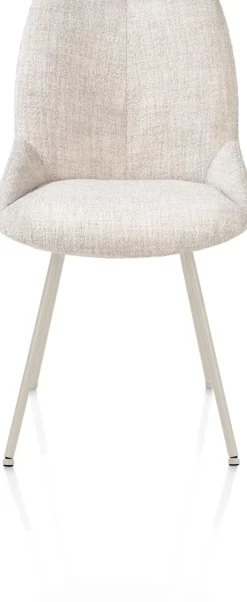 Clearance XOOON Mats, eetkamerstoel - 4-pootjes - creme - Luton - Creme