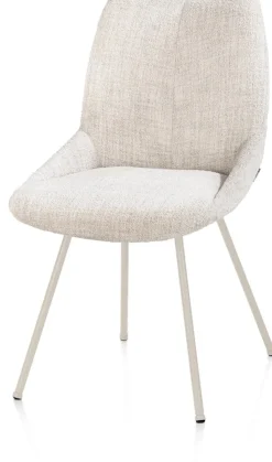 Clearance XOOON Mats, eetkamerstoel - 4-pootjes - creme - Luton - Creme