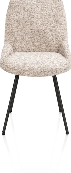 Clearance XOOON Mats, eetkamerstoel - 4-pootjes - rough off black - Luton - koper