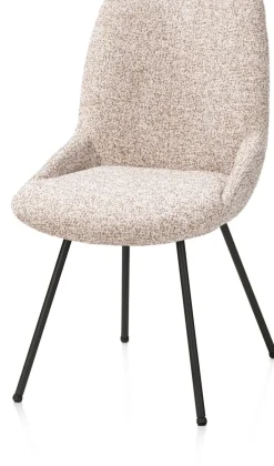 Clearance XOOON Mats, eetkamerstoel - 4-pootjes - rough off black - Luton - koper