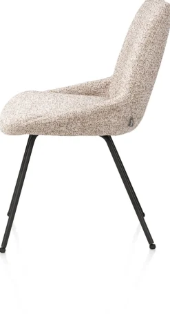 Clearance XOOON Mats, eetkamerstoel - 4-pootjes - rough off black - Luton - koper