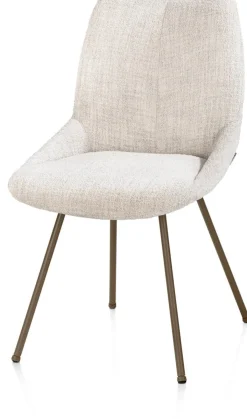 Hot XOOON Mats, eetkamerstoel - 4-pootjes - steelbrown - Luton - Creme