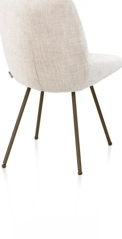 Hot XOOON Mats, eetkamerstoel - 4-pootjes - steelbrown - Luton - Creme