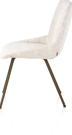 Hot XOOON Mats, eetkamerstoel - 4-pootjes - steelbrown - Luton - Creme